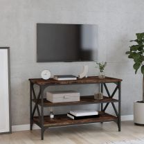  Tv-meubel 80x40x50 cm bewerkt hout gerookt eikenkleurig