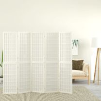  Kamerscherm inklapbaar 5 panelen Japanse stijl 200x170 cm wit