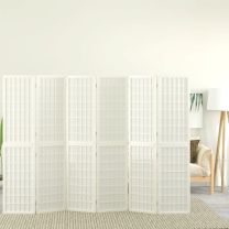  Kamerscherm inklapbaar 6 panelen Japanse stijl 240x170 cm wit