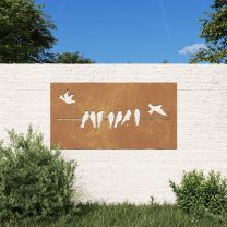  Wanddecoratie tuin vogelontwerp 105x55 cm cortenstaal