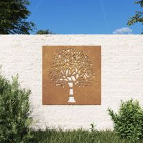  Wanddecoratie tuin boomontwerp 55x55 cm cortenstaal