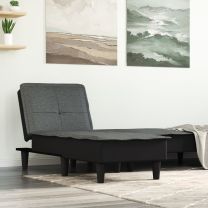 Chaise longue stof donkergrijs