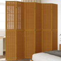  Kamerscherm met 6 panelen massief paulowniahout bruin