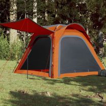  Tent 4-persoons 240x221x160 cm 185T taft grijs en oranje