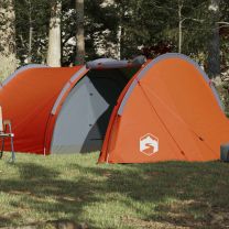  Tent 4-persoons 405x170x106 cm 185T taft grijs en oranje