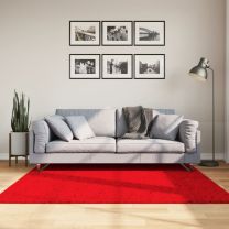  Vloerkleed laagpolig zacht en wasbaar 160x160 cm rood