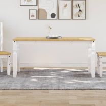  Eettafel Corona 160x80x75 cm massief grenenhout wit