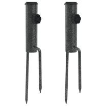  Parasolstandaards met pennen 2 st 9x35 cm gegalvaniseerd staal
