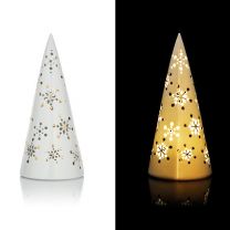 LED-porseleinen piramide voor Kerstmis motief Sneeuwvlokken 