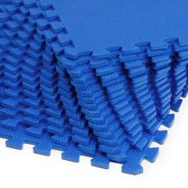 Vloerbescherming - Puzzelmat 32-delig Blauw afmeting 180x360x1cm 