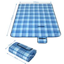 Picknickdeken met handvat - warmte-isolerend & waterdicht meer kleurig 150x195 cm blauw