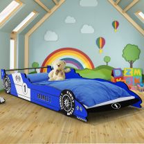 Kinderbed F1 auto blauw
