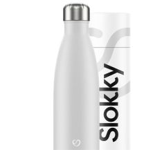 Slokky Mono White Thermosfles & Drinkfles - 500ml - RVS Dop
