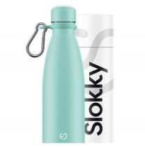 Slokky - Pastel Green Thermosfles, Dop & Karabijnhaak - 500ml
