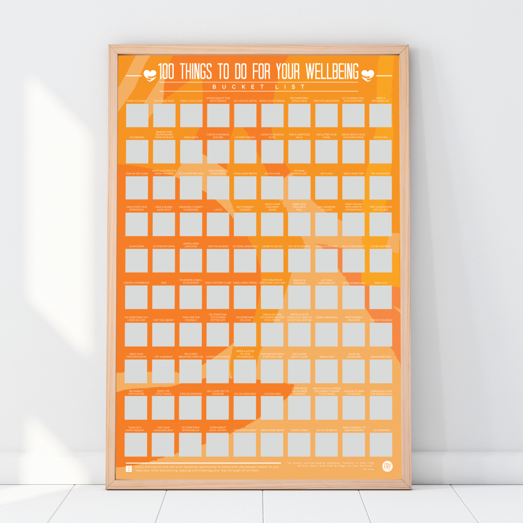 Gift Republic Scratch Poster - 100 Things To Do For Your Wellbeing