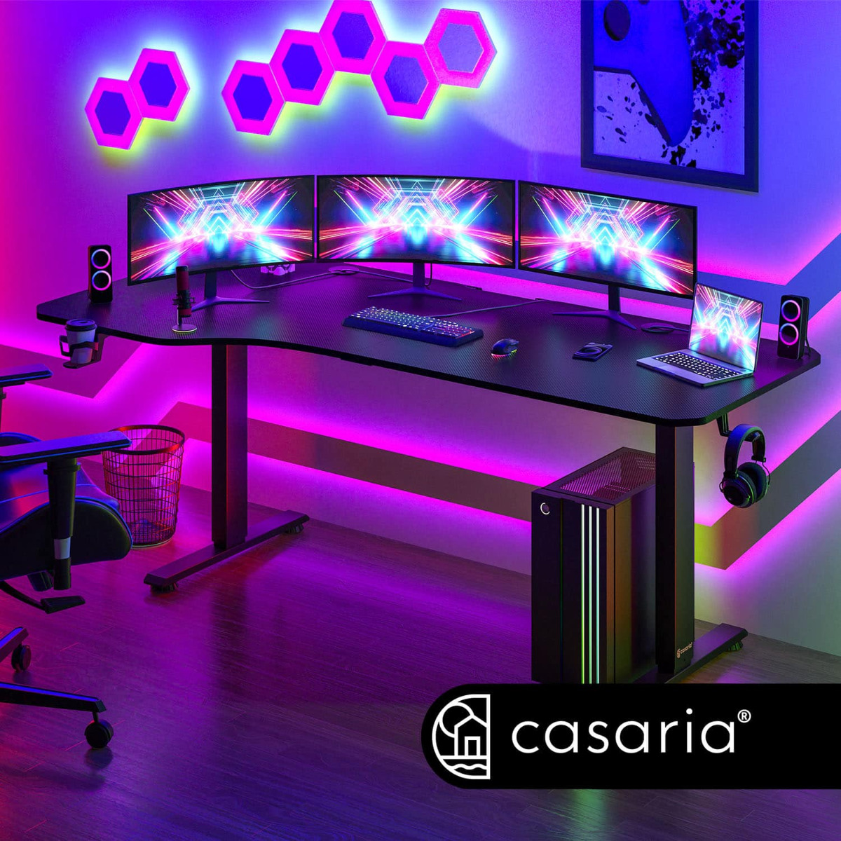 Casaria Zit Sta Bureau – Hoogte Verstelbaar Elektrisch - 160x75cm Zwart
