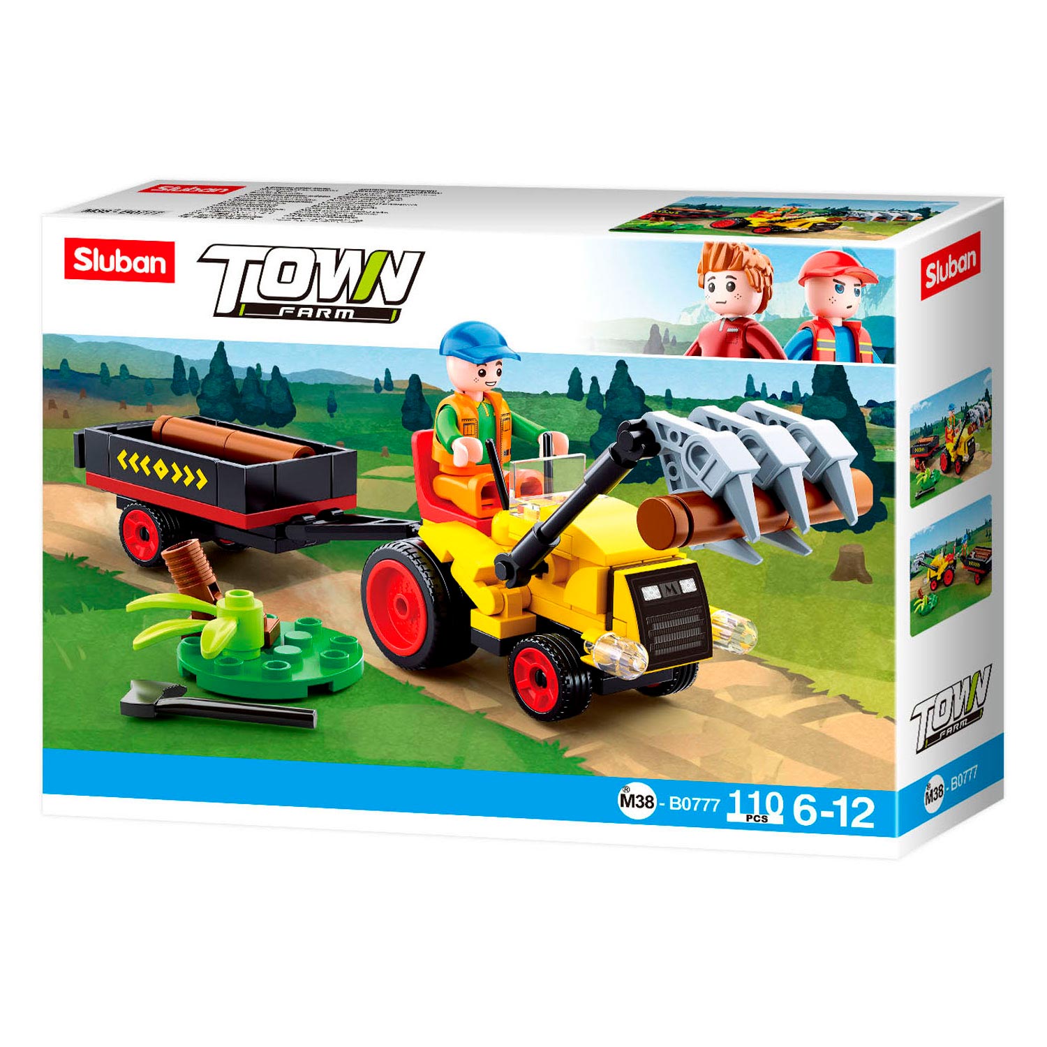 Sluban Town - Traktor met Boomstammen
