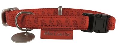 Macleather halsband rood (15 MMX20-40 CM)