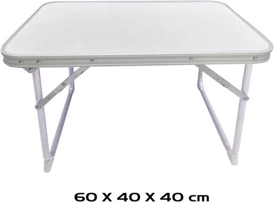 Opvouwbare Camping tafel - Vouwtafel - 60x40x40cm - Wit