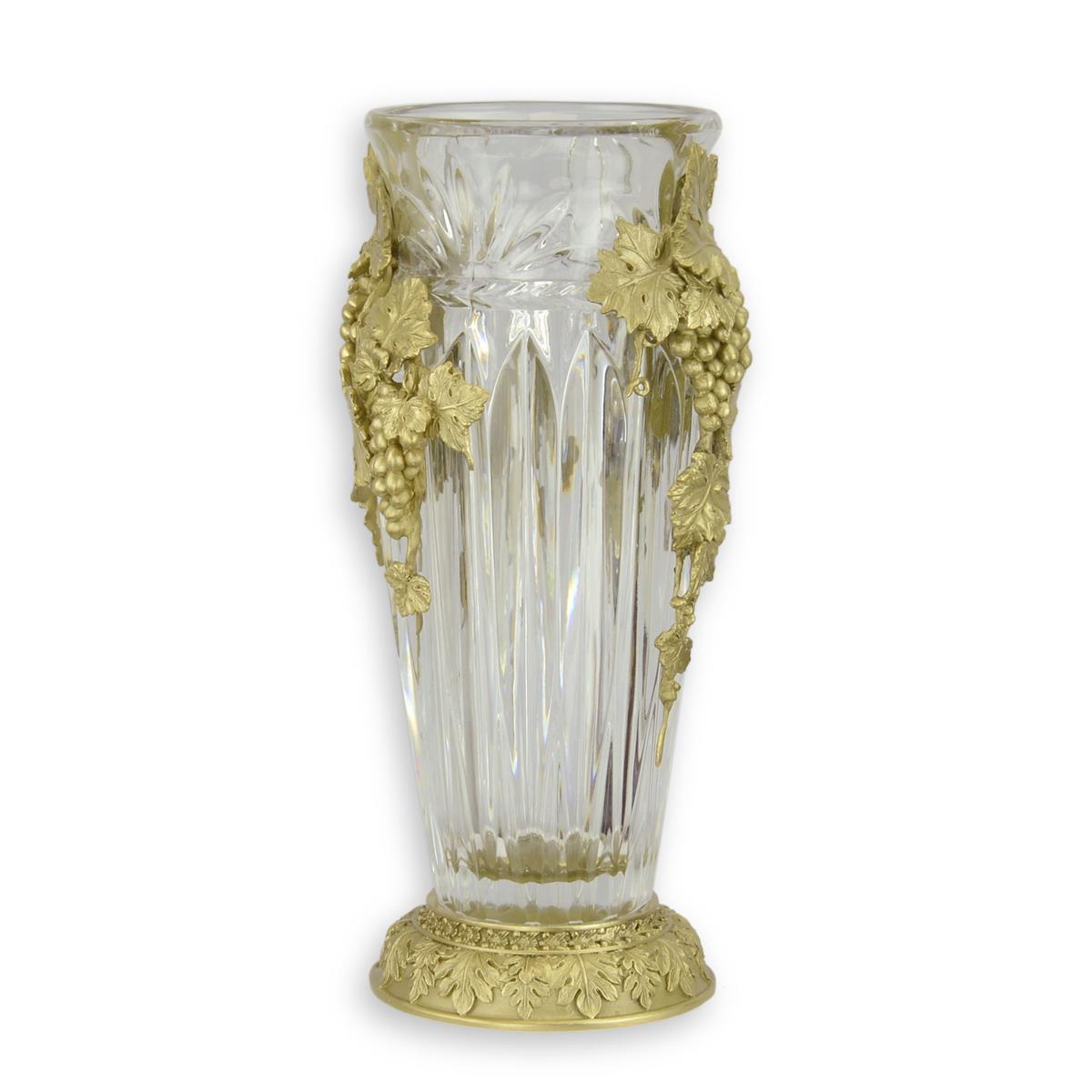 A BRONZE MOUNTED GLASS VASE