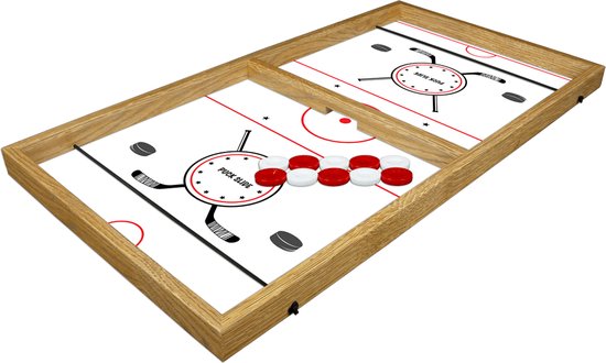 Sling puck bordspelletje - Maat XL 63cm groot - Hoogglans speelveld voor gemakkelijk schuiven - Ook wel: Slingershot - Sling Shot - Fast hockey - Vinger hockey - Slingpuck sjoelen